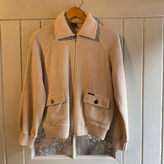 1970s Beige 'Pooh' Knitted track Top Jacket