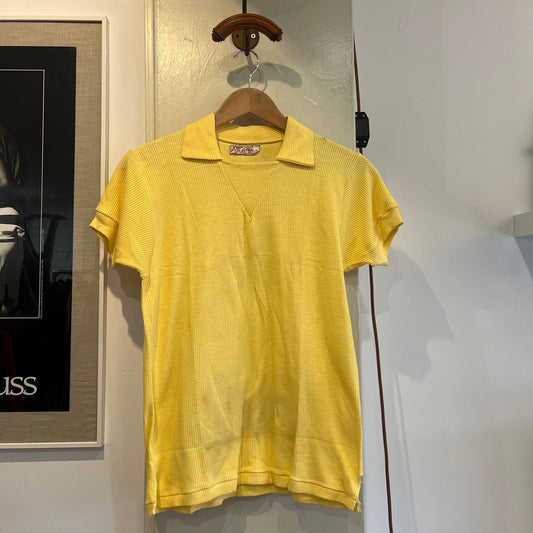 1960s Yellow British Leisure Shirt Top
