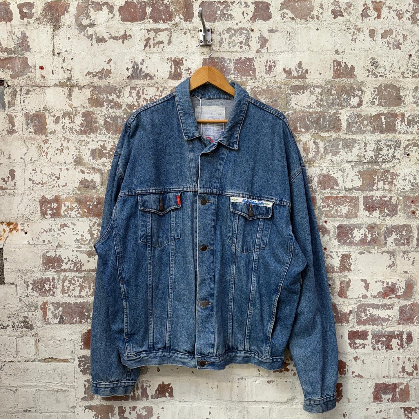 1990s Blue Denim Print Jacket
