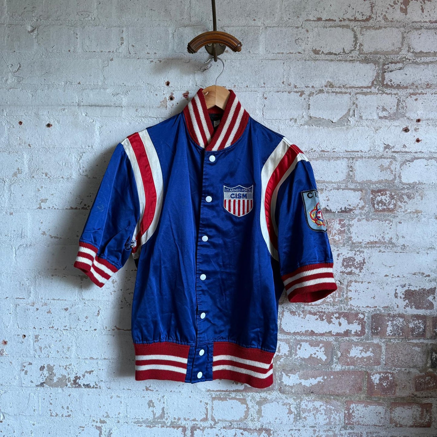 1950s Butwin US Military Satin Short Sleeved Varsity Jacket