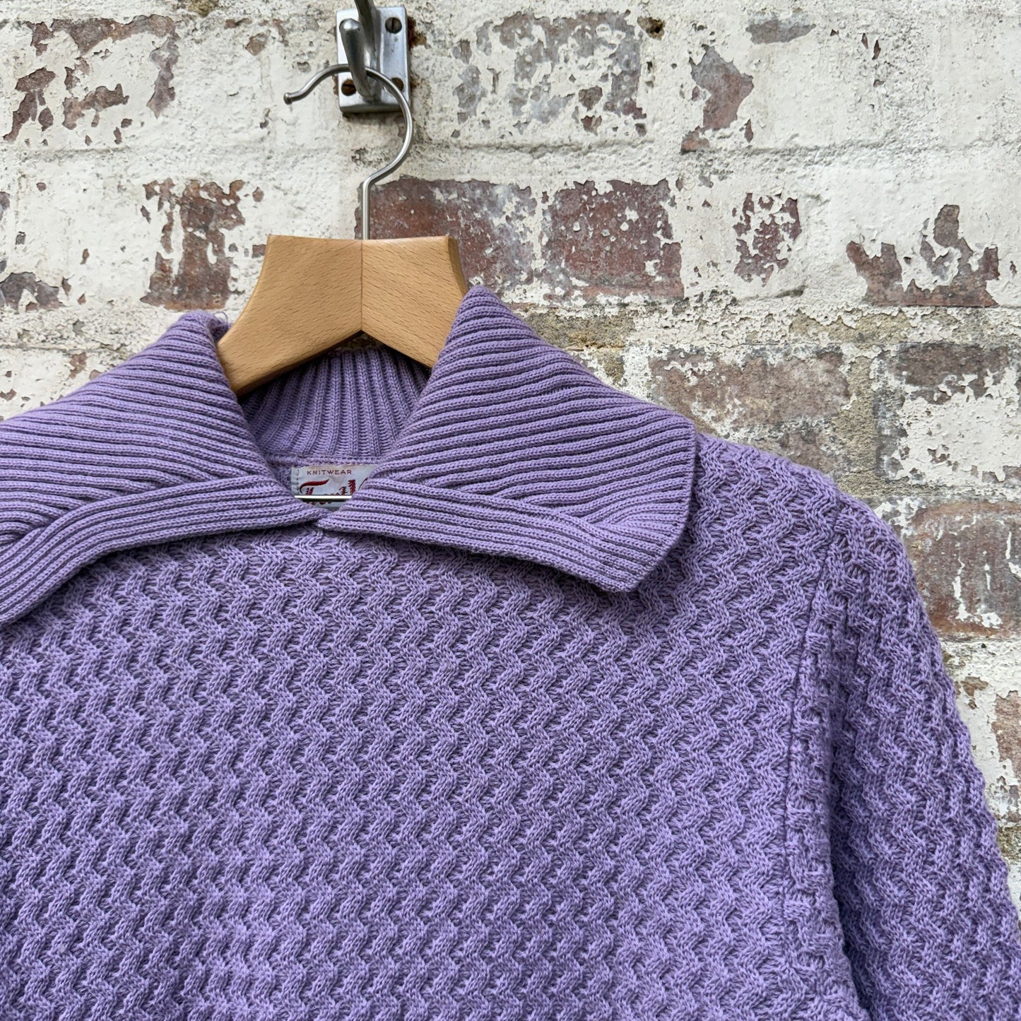 1960s Purple Wool Knitted Jumper