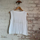 1980s White Towelling Mock Neck Vest Top
