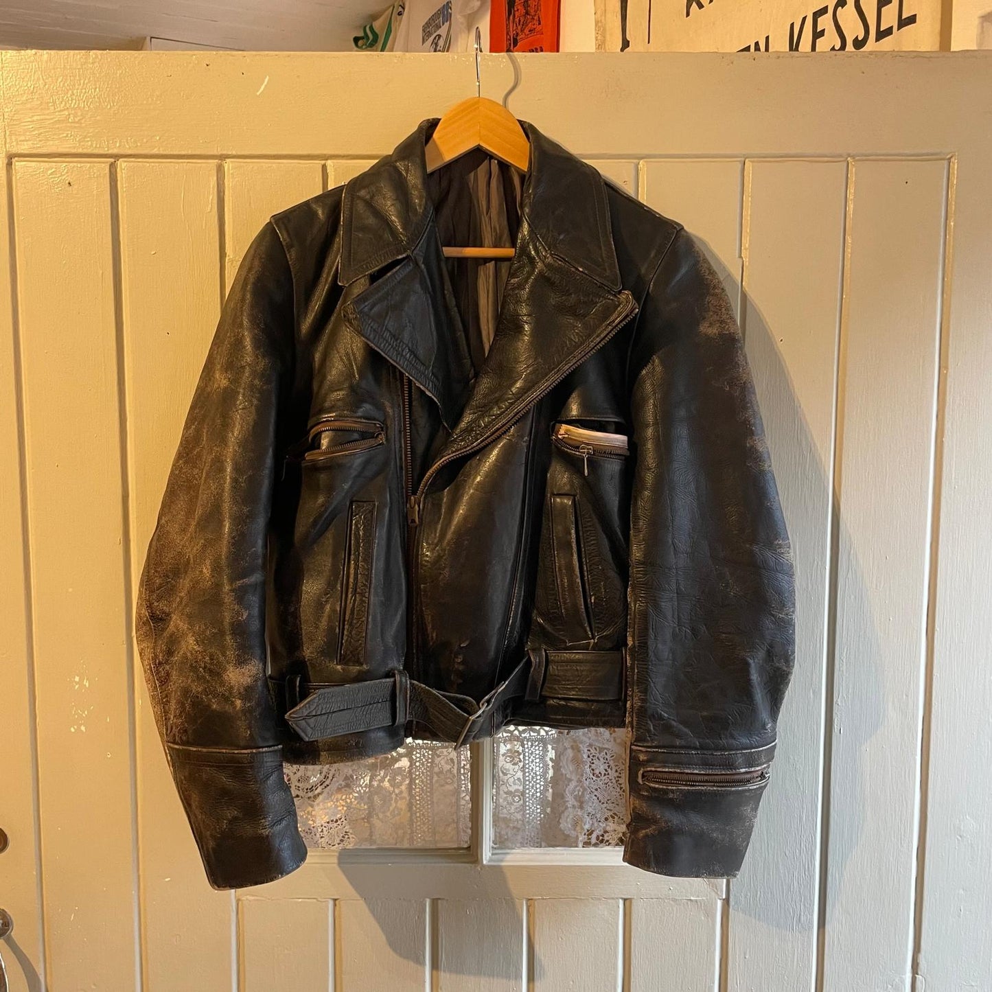 1950s 1960s Black Leather german / British Jacket