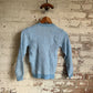 1970s Light Blue Knitted V-Neck Jumper