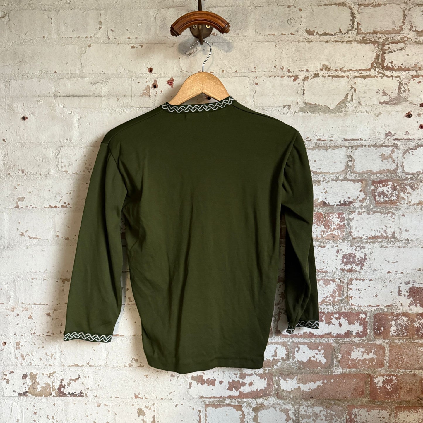 1960s Dark Green Long Sleeve Top