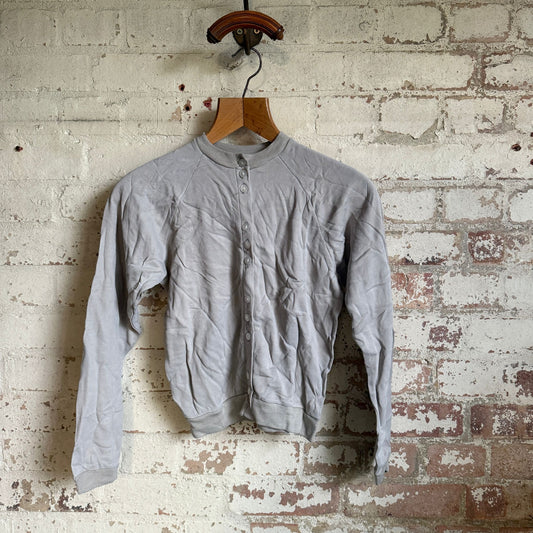 1960s Unusual Grey Button Cardigan Jumper