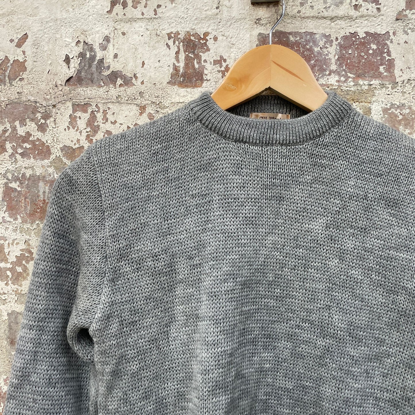 Vintage 1960s Grey Knitted Wool Jumper