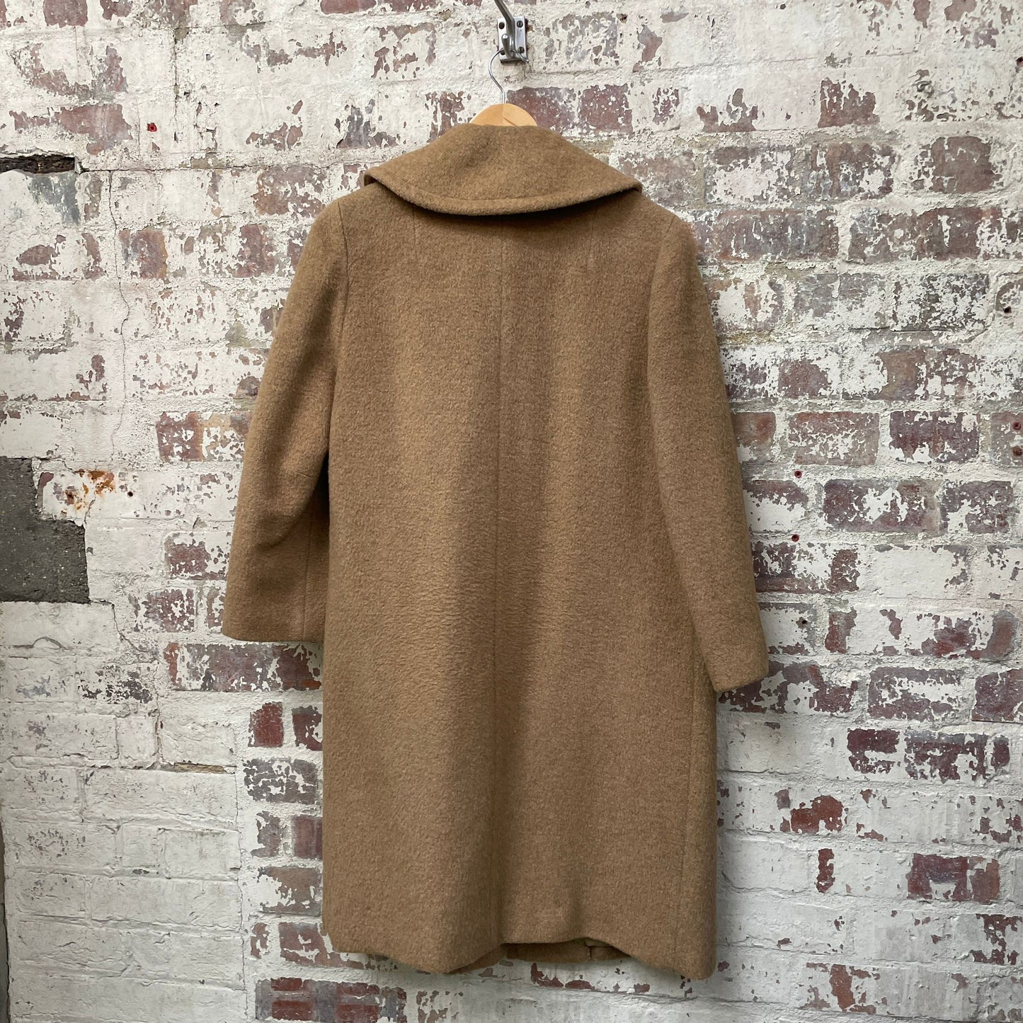 Vintage 1960s Beige Camel Long Jacket Coat