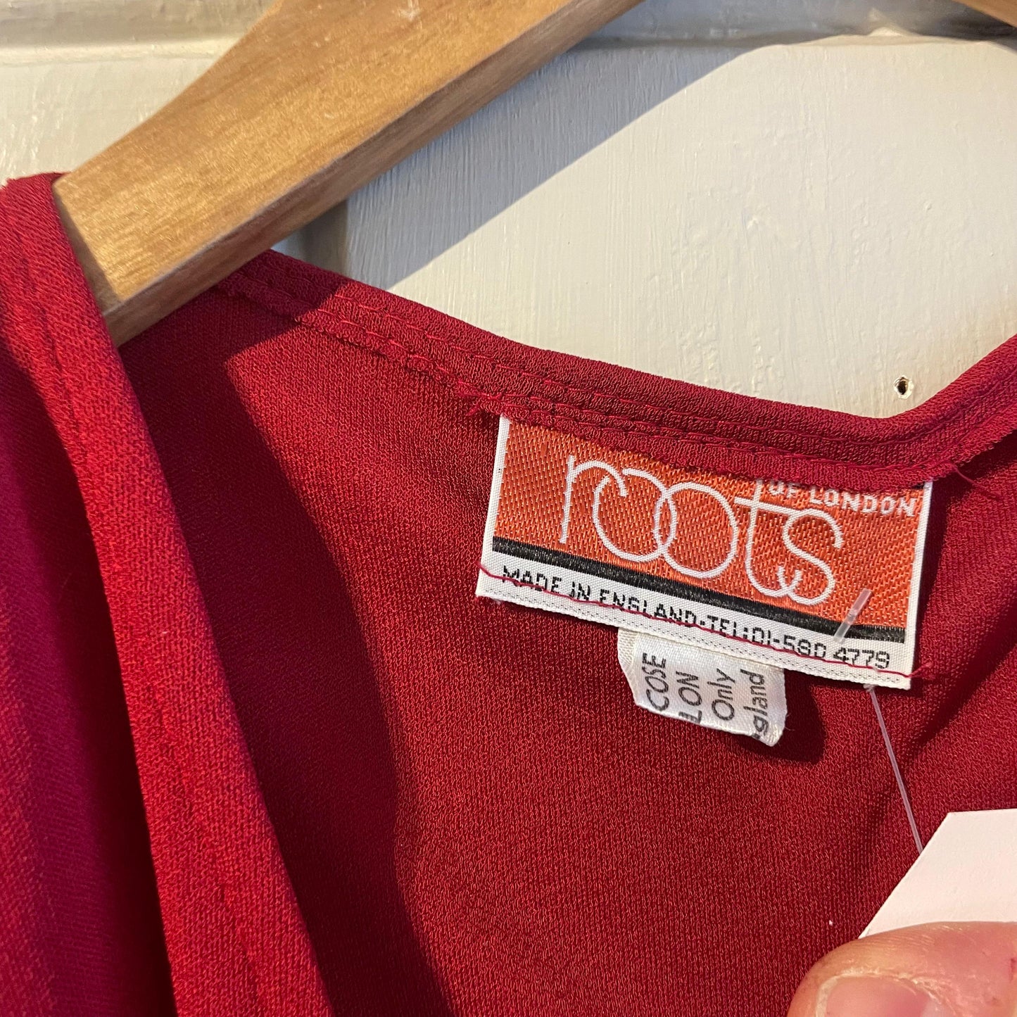 1970s Red Roots Dress