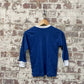 Vintage 1960s Blue Long Sleeve Top British Deadstock