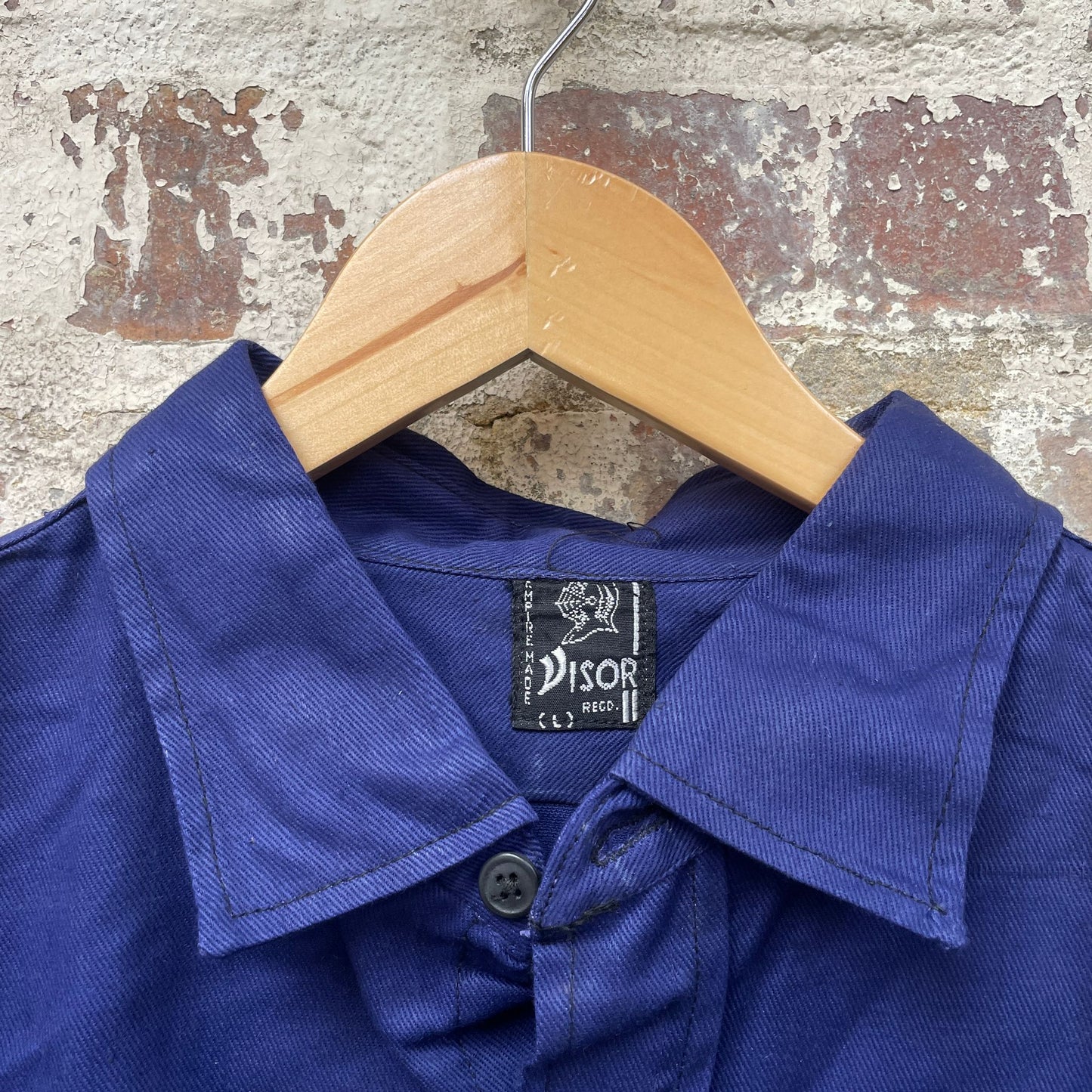 Vintage 1950s 1960s Navy Blue Deadstock Work Shirt