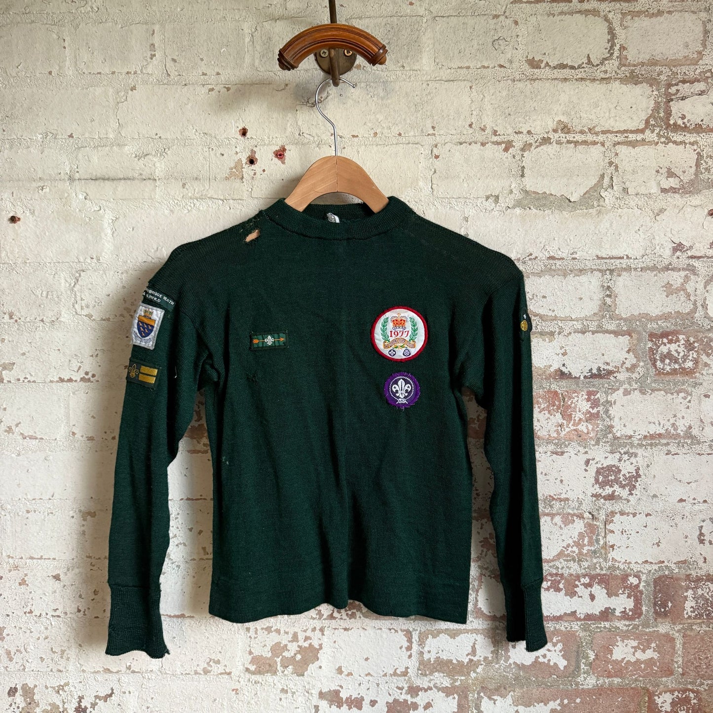 1970s Green Scouts Knitted Jumper