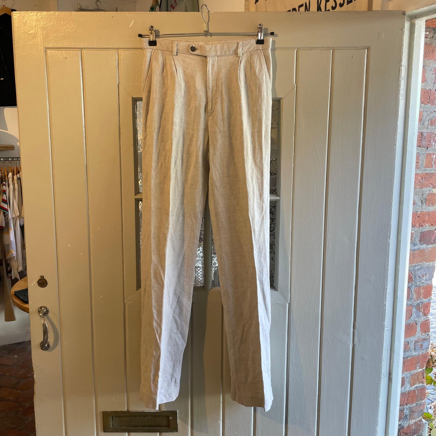 1970s Linen Button Two Piece Italian Suit