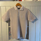 1970s Beige Netting Knitted Polo Shirt Top