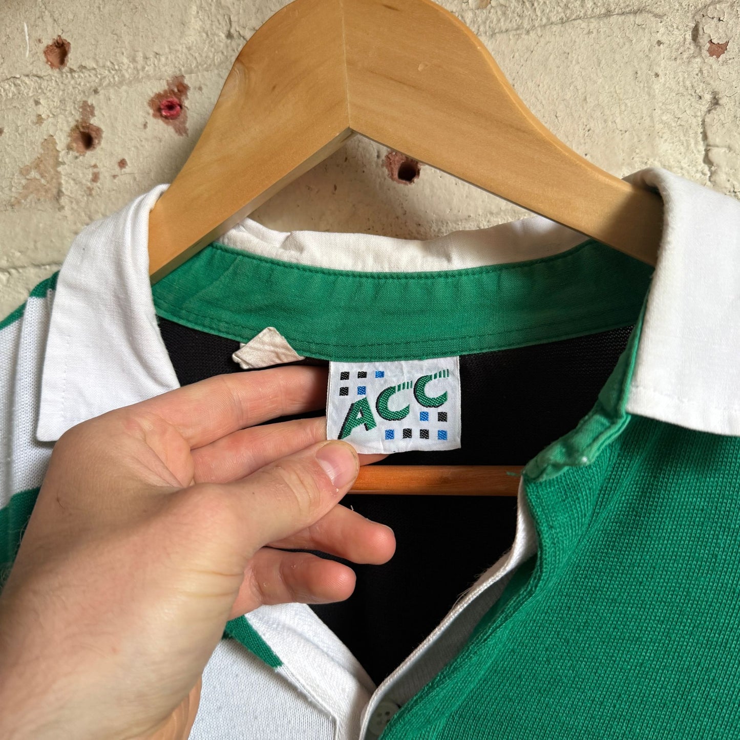 1980s Green Striped Rugby Shirt