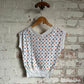 1950s White Polka Dot Towelling Vest Blouse