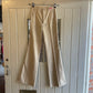 1970s Cream Cotton Flared Trousers