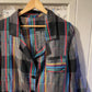 1980s Black Check Linen Button jacket