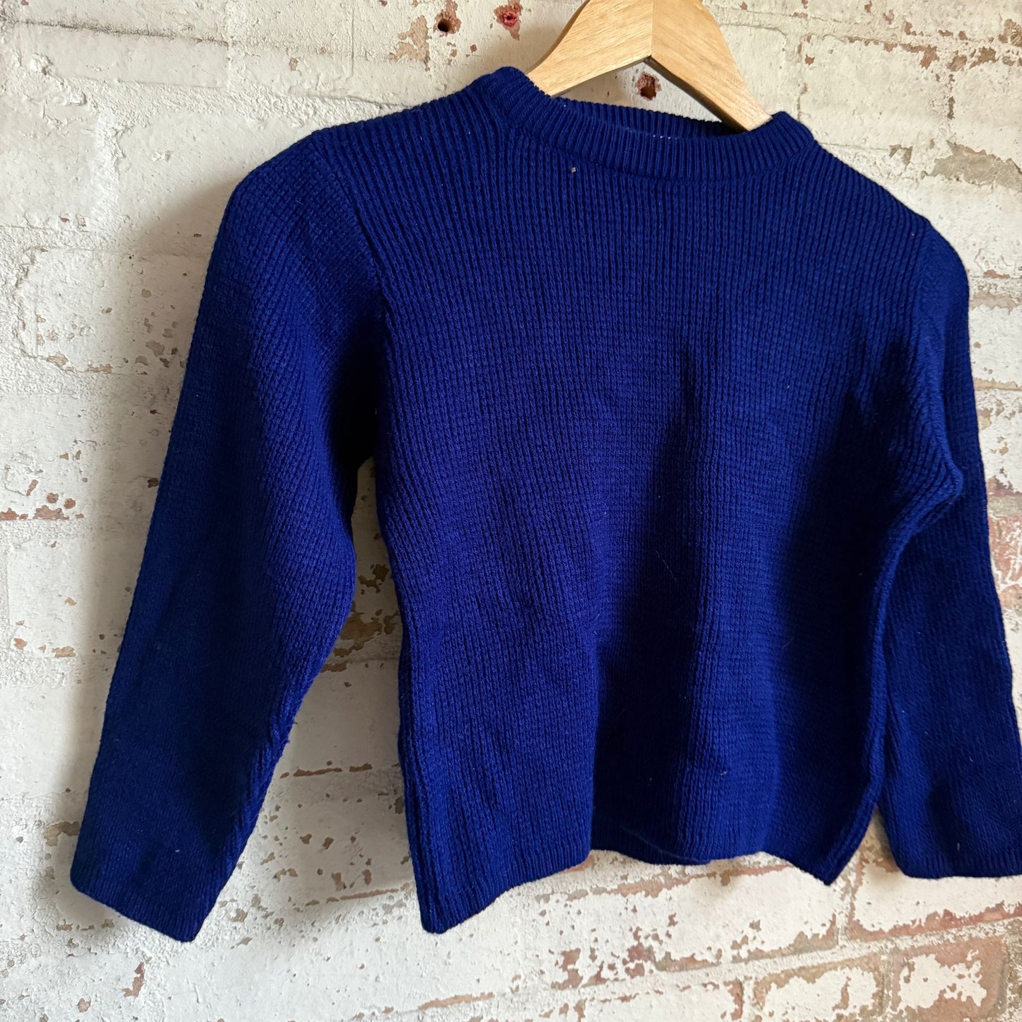 1970s Navy Blue Knitted British Jumper