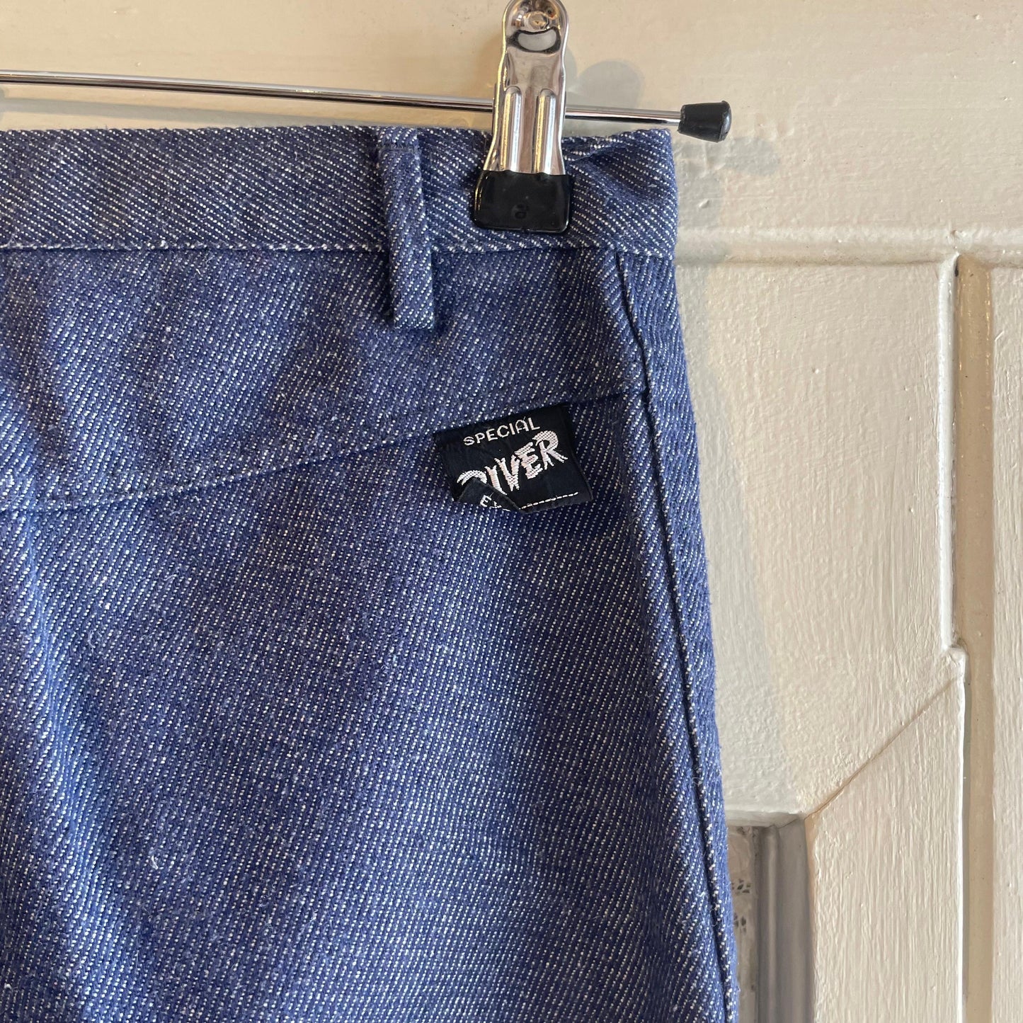 1970s Grey Flared Zip Pocket Trousers