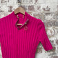 Vintage 1970s 1980s Hot Pink Zipped Knitted Shirt