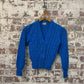 1950s Blue Wool Knit Cardigan Jumper