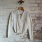 1940s White Knitted Button Up Cardigan Jumper