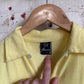 1970s Yellow Waffle Knitted British Polo Shirt Top
