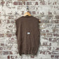 Vintage 1970s 1980s Brown Beige Knitted Tank Top Sweater Vest Jumper