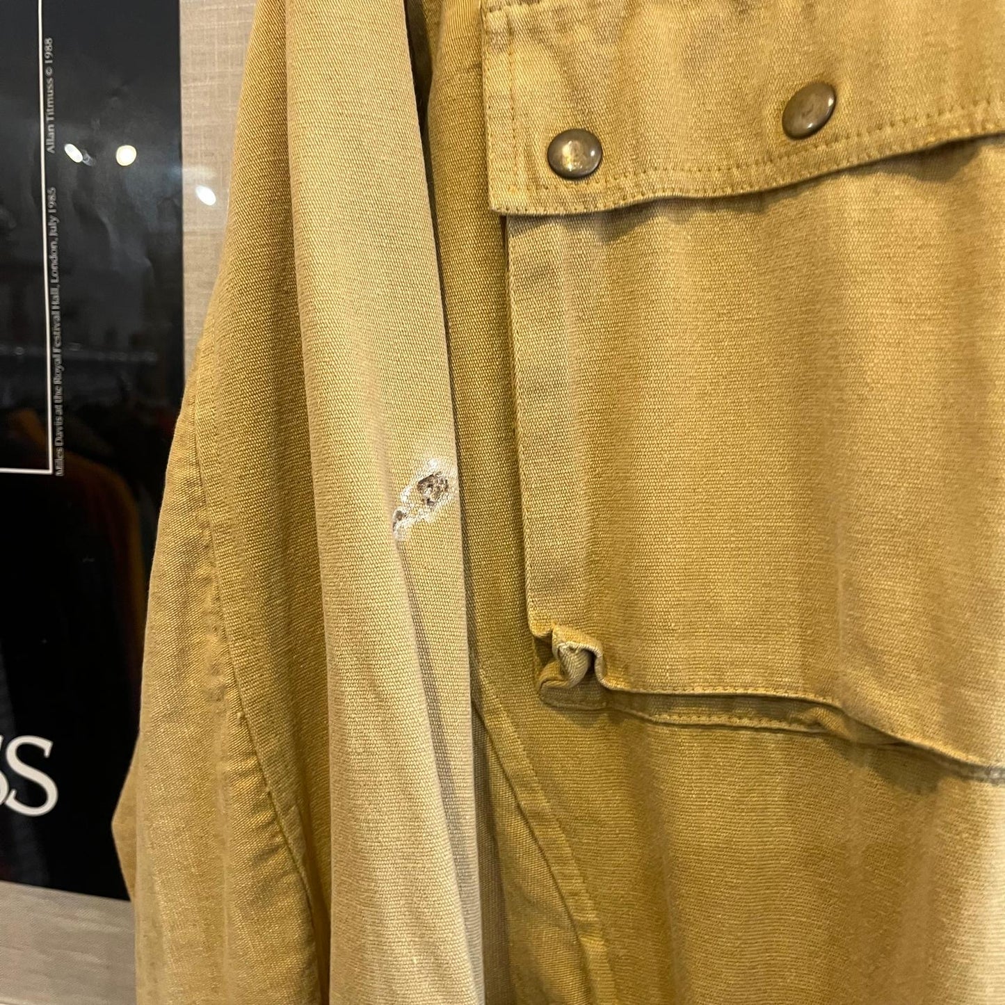 1960s Mustard Yellow Italian Hunting Work Style Jacket Coat