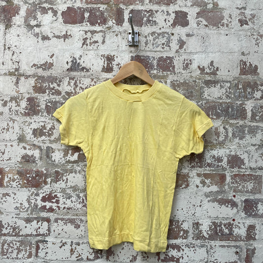 Vintage 1960s Yellow Holstar Raglan Blank T-Shirt