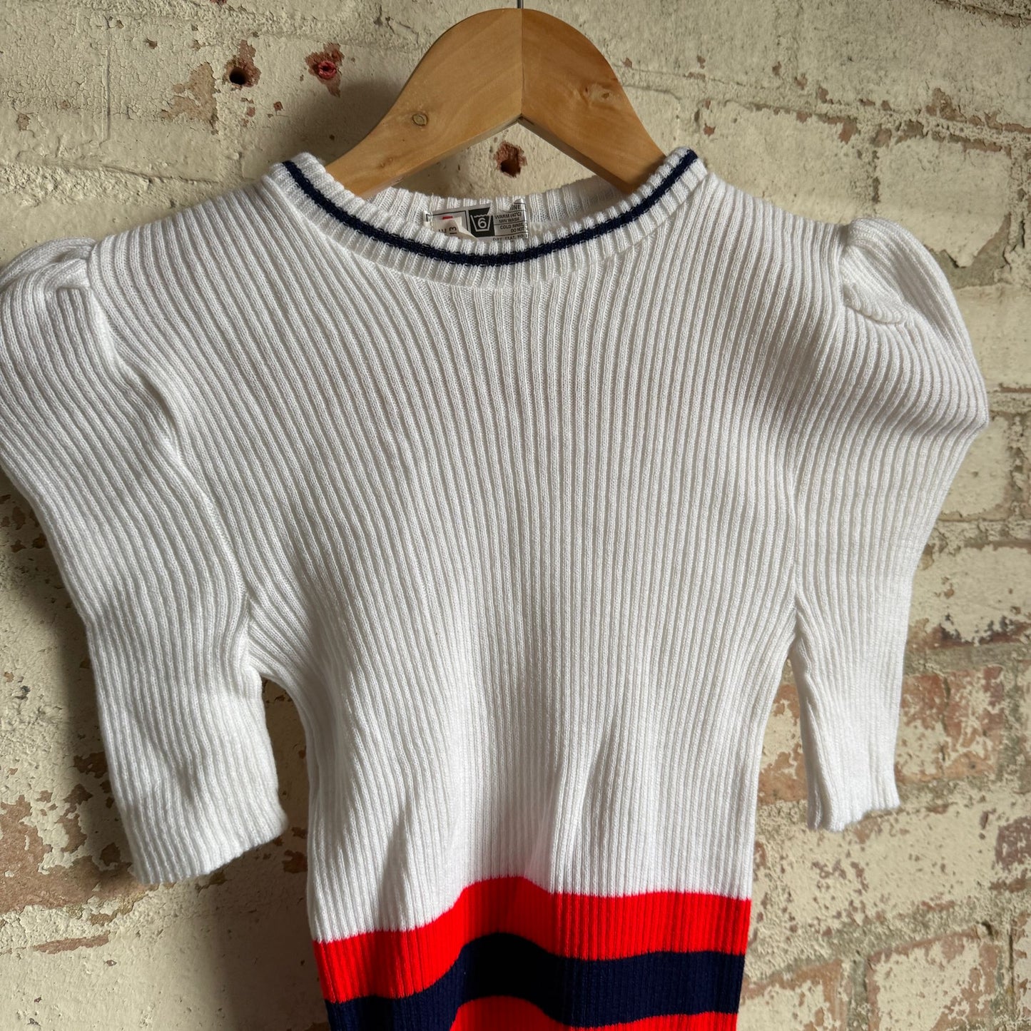 1979s White Knitted Short Sleeved Jumper