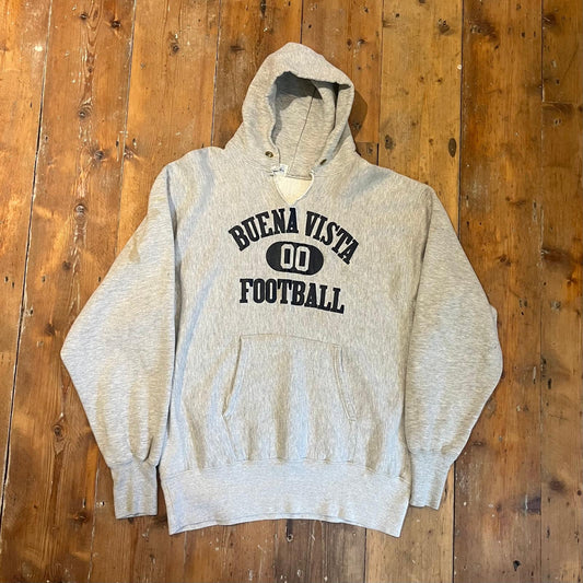 1970s Grey Champion Reverse Weave Graphic Hoodie Sweatshirt jumper