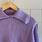 1940s Purple Collared Knitted Wool Jumper