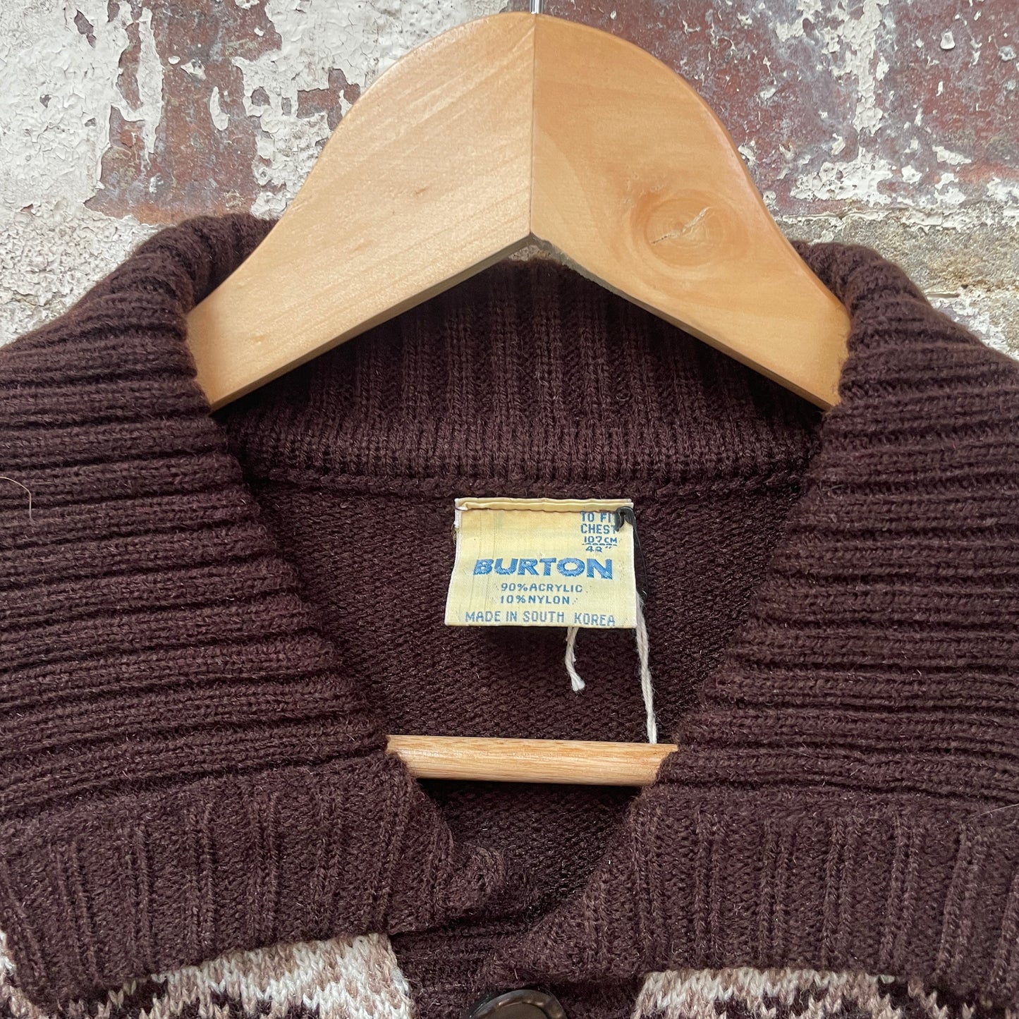 Vintage 1970s 1980s Brown Knitted Cardigan Jumper