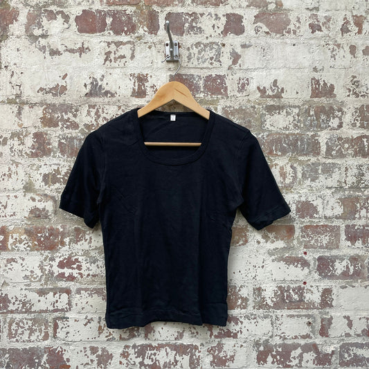 Vintage 1970s 1980s Black Blank T-Shirt