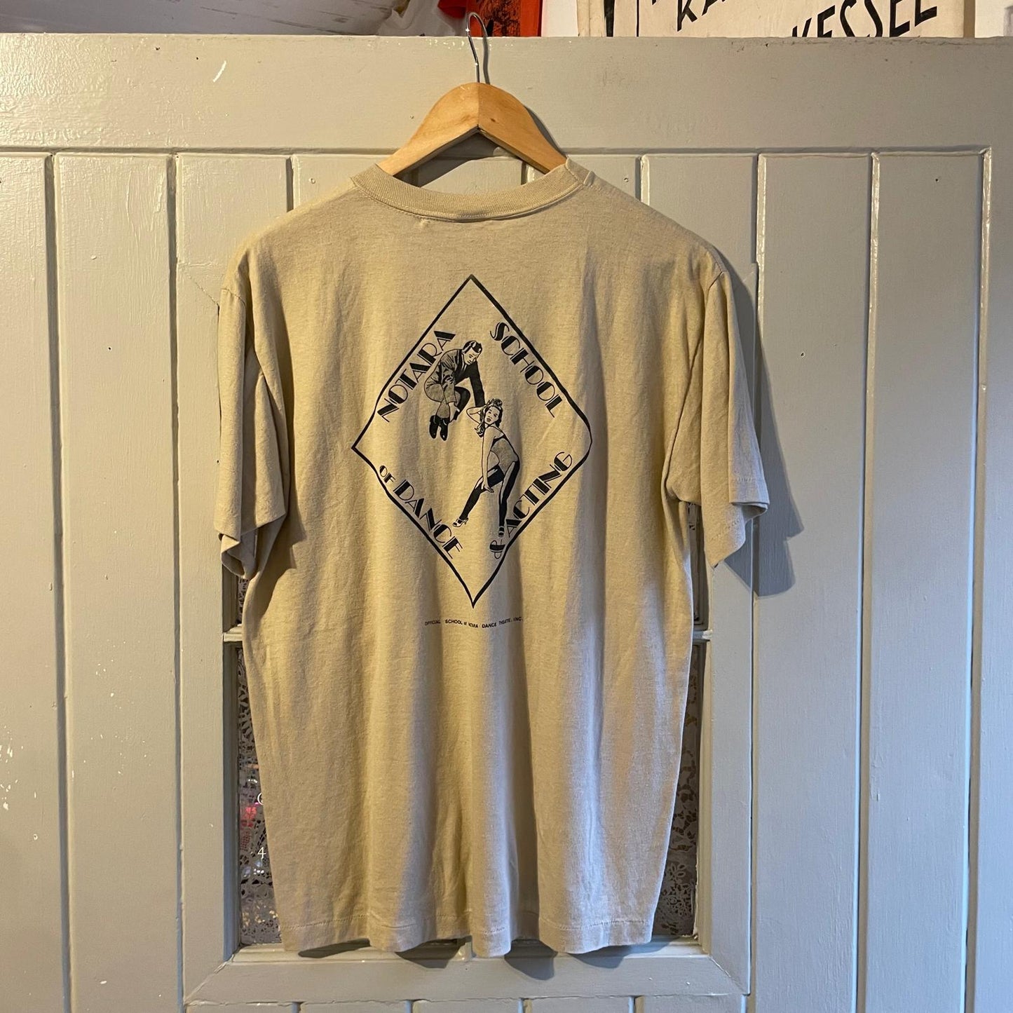 1970s Beige School Of dancing Graphic T-Shirt