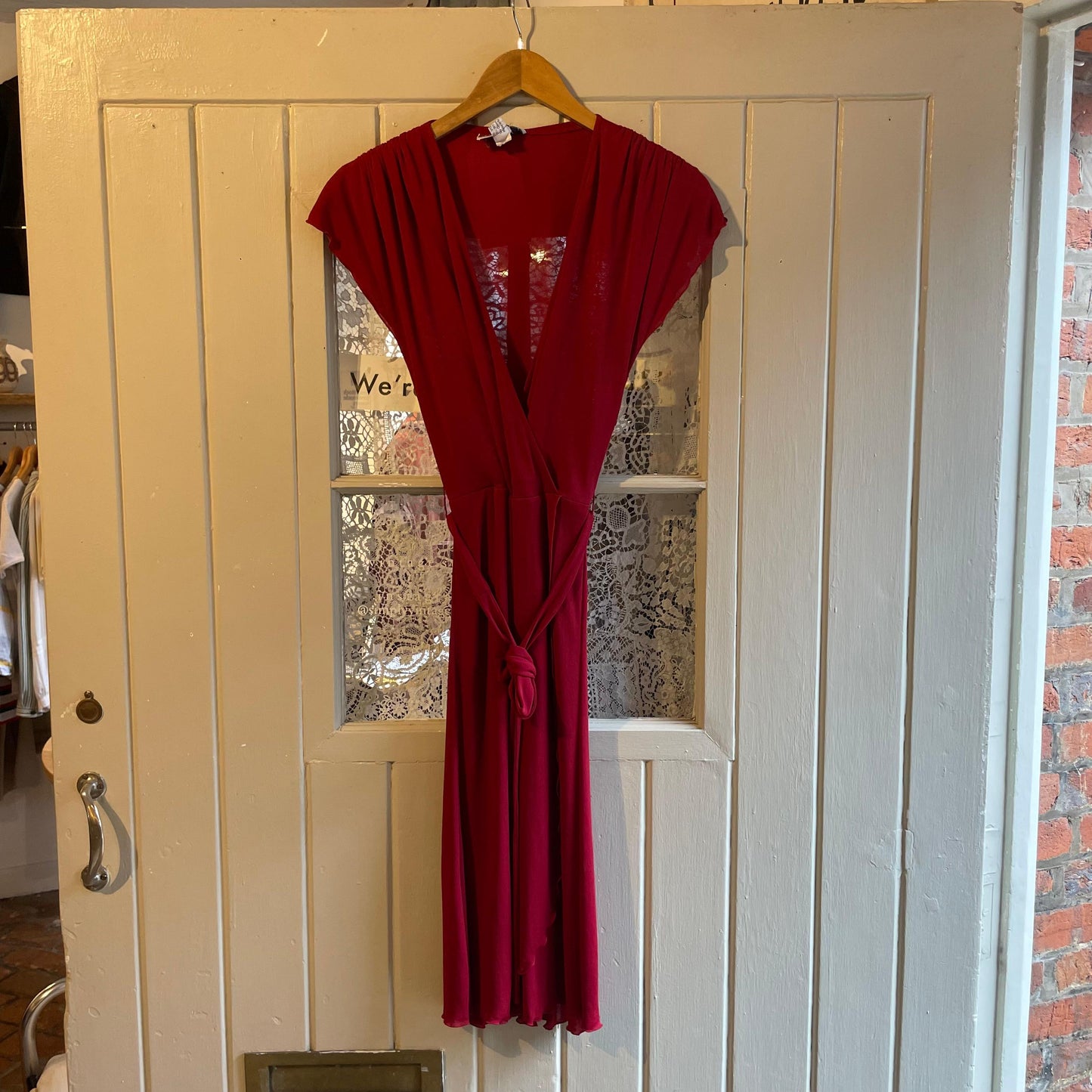 1970s Red Roots Dress