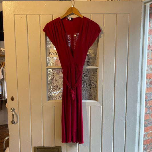 1970s Red Roots Dress
