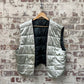 Vintage 1980s 1990s Silver Liner Padded Puffer Gilet Jacket