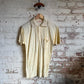 1970s Pale Yellow Unusual British Polo Shirt Top