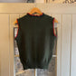 1970s Dark Green Graphic Print Knitted Tank Top