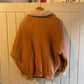 1970s Orange Leather Shearling Flight Bomber Coat