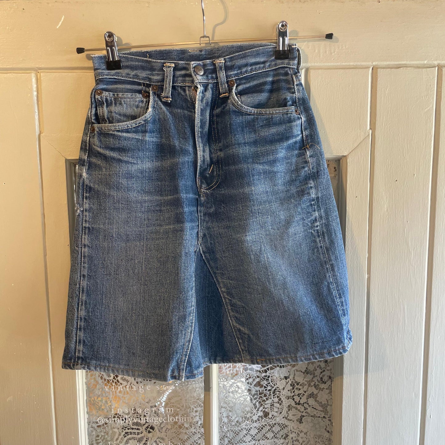 1960s Levis Big E Selvedge Denim Homemade Skirt