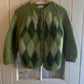 1960s Green Mohair Italian Knitted Cardigan Jumper