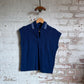 1960s Blue Unusual Sleeveless Knitted Shirt