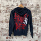 Vintage Faded Black Foo Flights Zip Up Hoodie Jumper