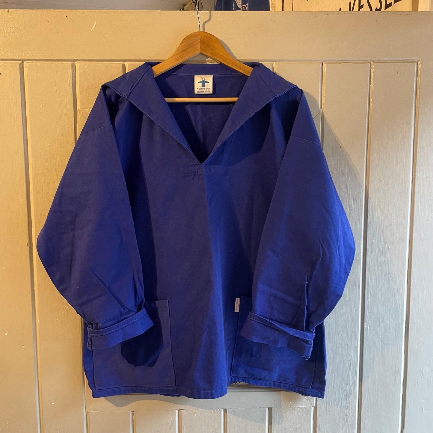 1980s Royal Blue Artist Fisherman Smock Jacket