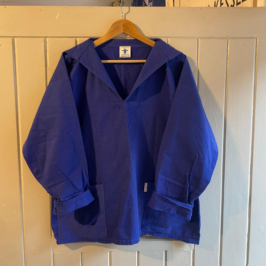 1980s Royal Blue Artist Fisherman Smock Jacket