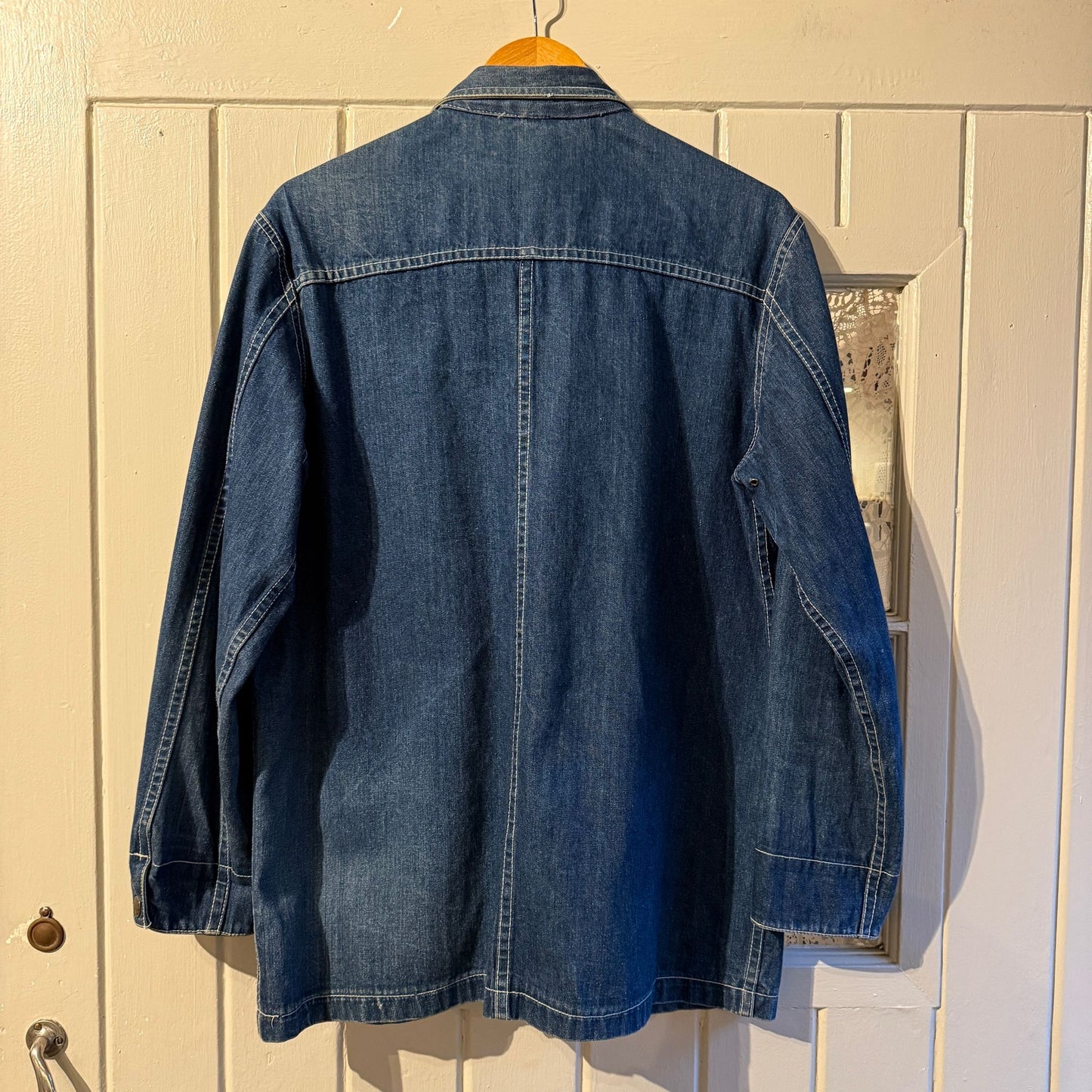 1960s Dark Blue Work Wear Denim Jacket